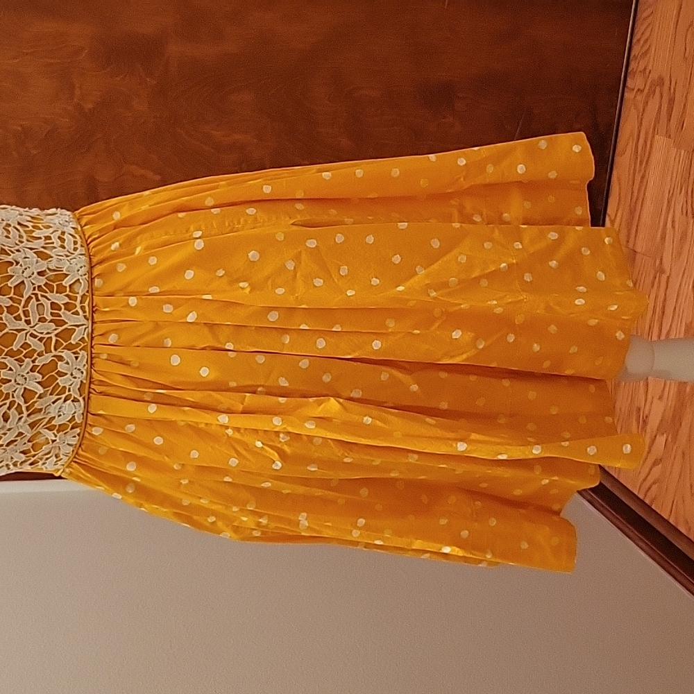 Moulinette Soeurs Anthropologie Melora Yellow Polka Dot Dress in size 2 - Picture 9 of 16